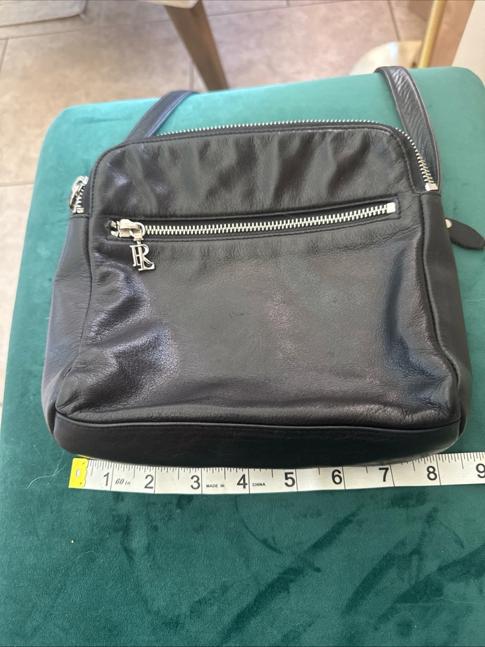 Ralph Lauren Vintage Black Leather Crossbody Bag with Silver Hardware - Picture 13 of 15